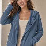 Uptown Waffle Hoodie — Blue, banana_republic product shot