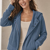 Uptown Waffle Hoodie — Blue, banana_republic product shot