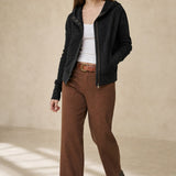 Uptown Waffle Hoodie — Black, banana_republic product shot