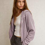 Uptown Waffle Hoodie — Lavender, banana_republic product shot