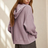 Uptown Waffle Hoodie — Lavender, banana_republic product shot