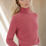 Valentina 100% Merino Turtleneck — Hot Pink, banana_republic product shot