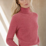 Valentina 100% Merino Turtleneck — Hot Pink, banana_republic product shot