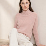 Valentina 100% Merino Turtleneck — Pink, banana_republic product shot