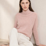 Valentina 100% Merino Turtleneck — Pink, banana_republic product shot