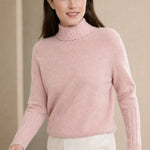 Valentina 100% Merino Turtleneck — Pink, banana_republic product shot