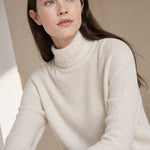 Valentina 100% Merino Turtleneck — White, banana_republic product shot