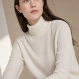 Valentina 100% Merino Turtleneck — White, banana_republic product shot