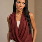 Valienne Drape Linen Vest — Burgundy, banana_republic product shot