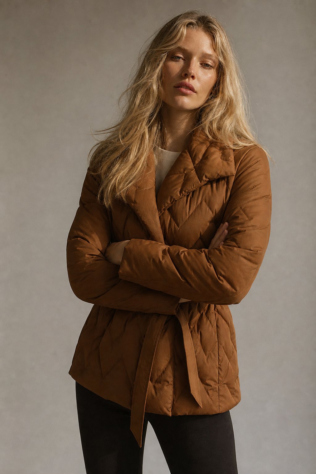 Vanessa Quilted Wrap Coat — Fire Orange, banana_republic product shot