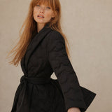 Vanessa Quilted Wrap Coat — Black, banana_republic product shot
