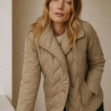 Vanessa Quilted Wrap Coat — Beige, banana_republic product shot