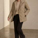 Vanessa Quilted Wrap Coat — Beige, banana_republic product shot