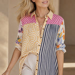 Varelle Stylized Blouses — Stripes and Swirls, banana_republic product shot