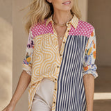 Varelle Stylized Blouses — Stripes and Swirls, banana_republic product shot