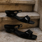 Venice Italian Leather Wide-Fit Heel — Black, studio product shot