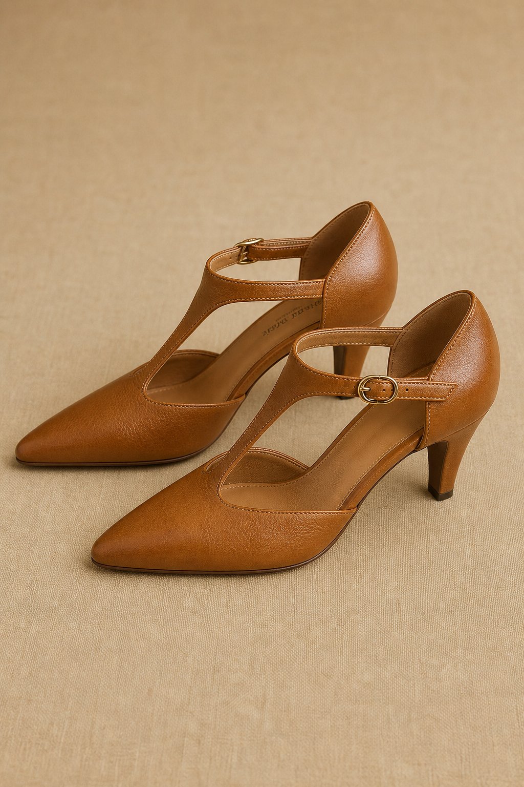 Verena Genuine Italian Leather Heels — Brown, studio product shot