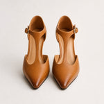 Verena Genuine Italian Leather Heels — Brown, jcrew product shot