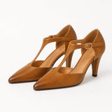 Verena Genuine Italian Leather Heels — Brown, jcrew product shot