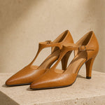 Verena Genuine Italian Leather Heels — Brown, jcrew product shot