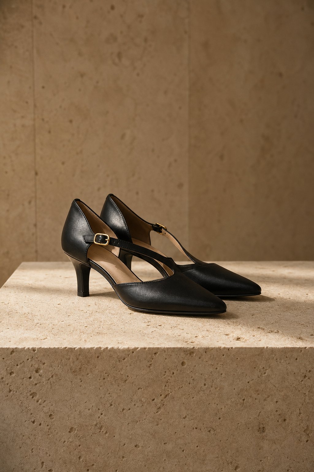 Verena Genuine Italian Leather Heels — Black, jcrew product shot