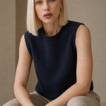 Verona Cashmere Vest — Navy, banana_republic product shot