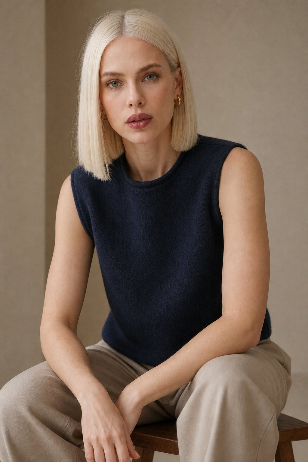Verona Cashmere Vest — Navy, banana_republic product shot