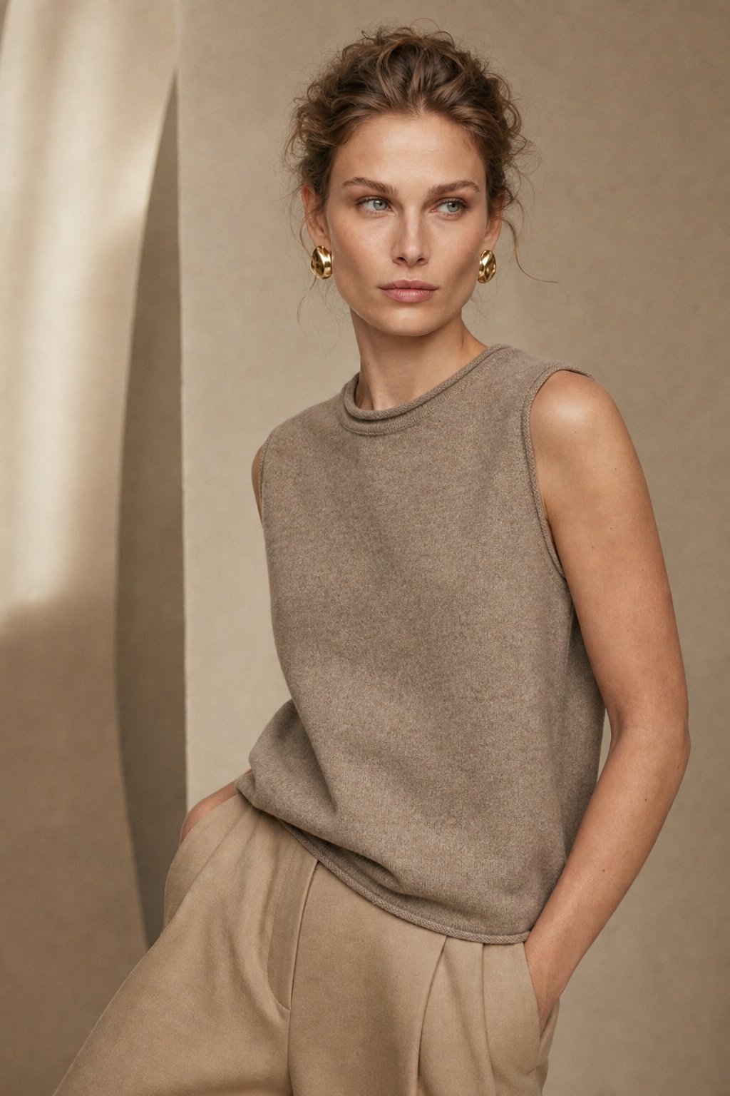 Verona Cashmere Vest — Camel, banana_republic product shot