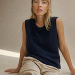 Verona Cashmere Vest — Navy, banana_republic product shot