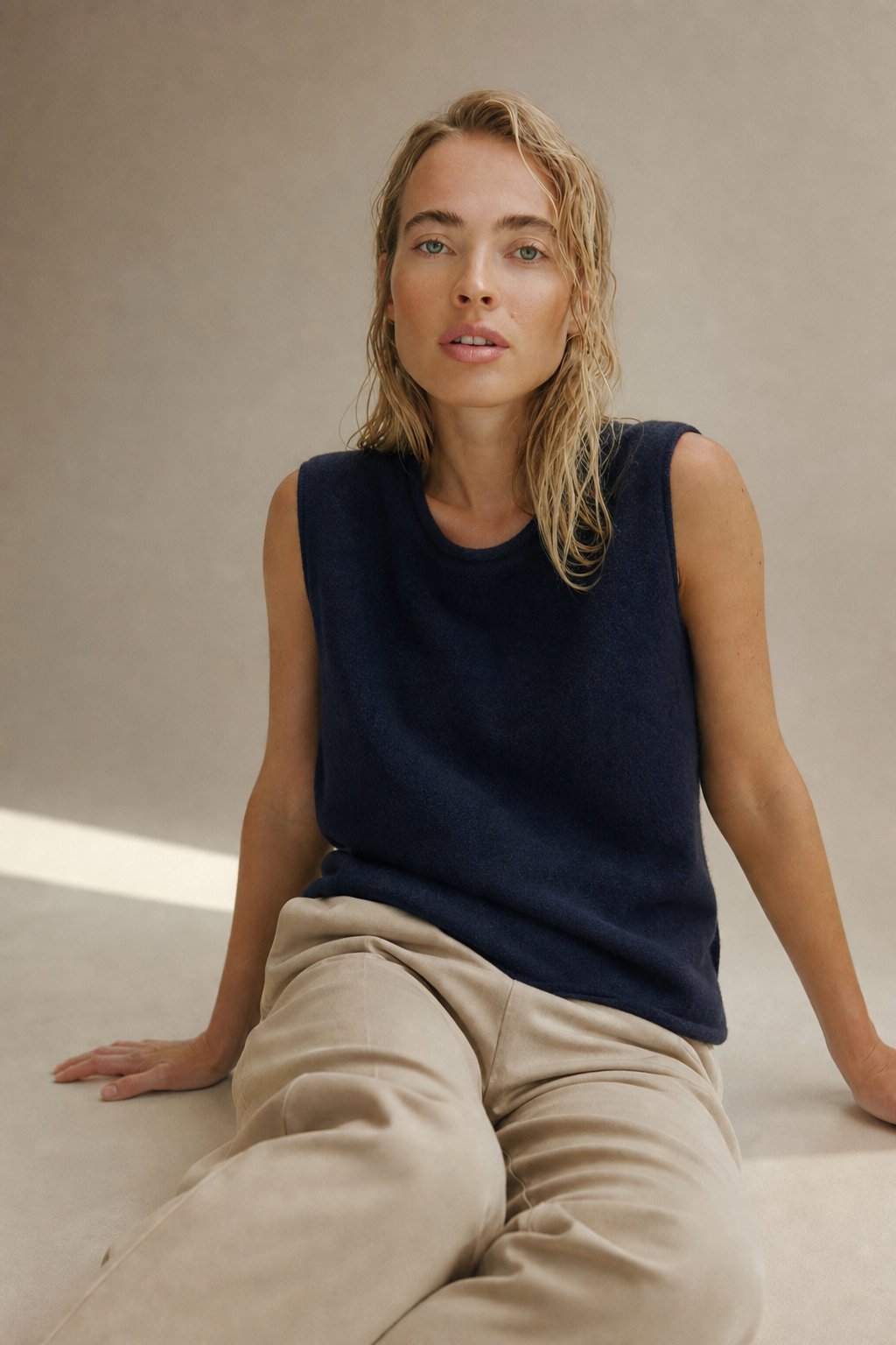 Verona Cashmere Vest — Navy, banana_republic product shot