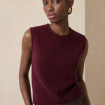 Verona Cashmere Vest — Wine, banana_republic product shot