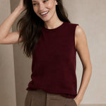 Verona Cashmere Vest — Wine, banana_republic product shot