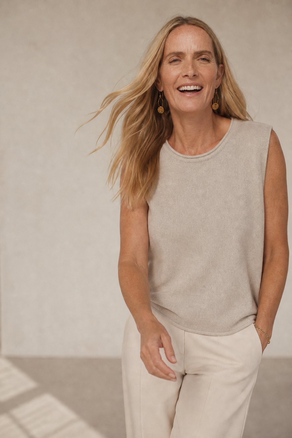 Verona Cashmere Vest — Ivory, banana_republic product shot