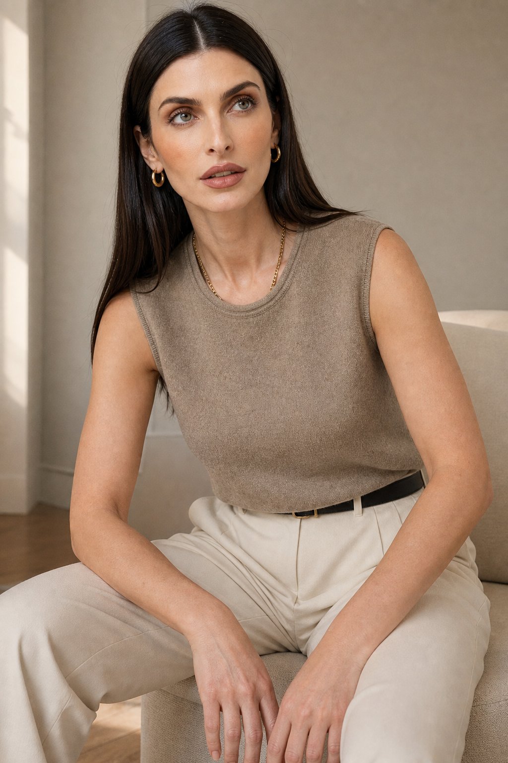 Verona Cashmere Vest — Camel, banana_republic product shot