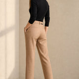 Verona Straight-Leg Trousers — Khaki, banana_republic product shot