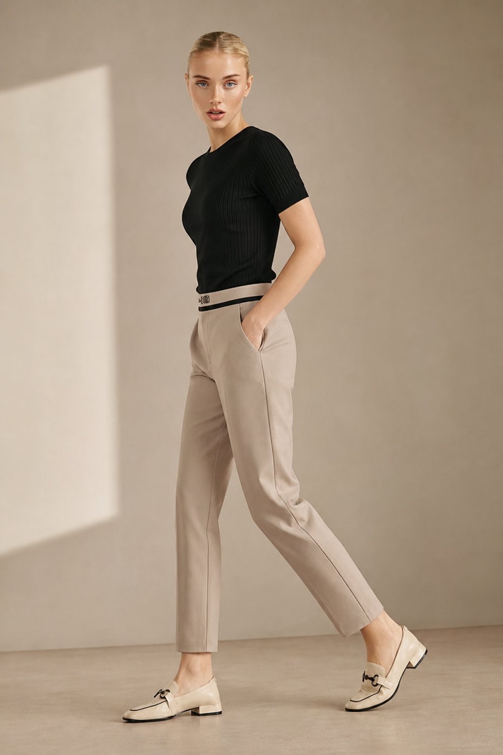 Verona Straight-Leg Trousers — Beige, banana_republic product shot