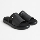 Vienna Italian Leather Flats — Black, studio product shot