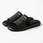 Vienna Italian Leather Flats — Black, studio product shot