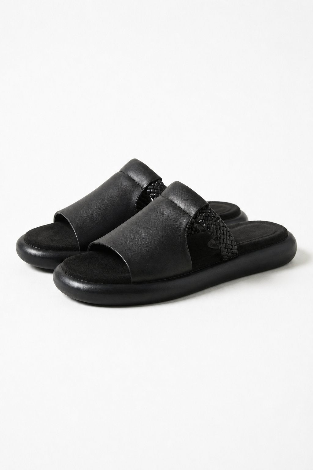 Vienna Italian Leather Flats — Black, studio product shot