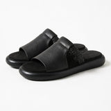 Vienna Italian Leather Flats — Black, studio product shot