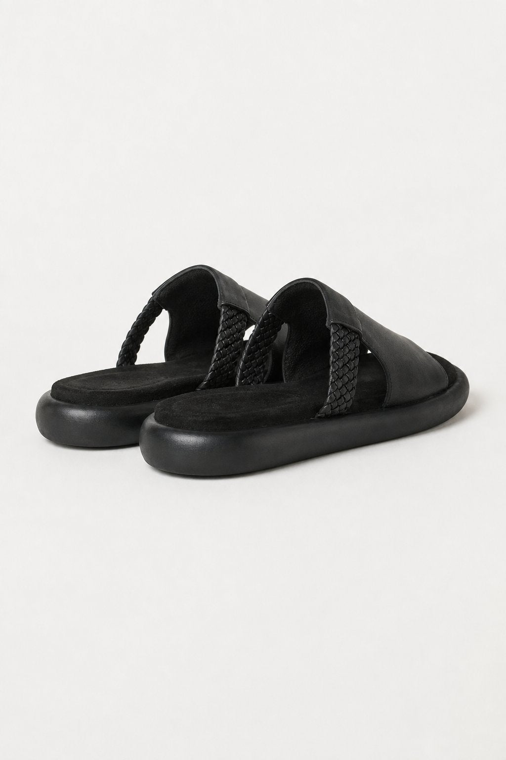 Vienna Italian Leather Flats — Black, studio product shot