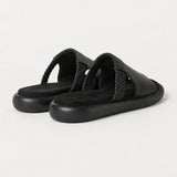 Vienna Italian Leather Flats — Black, studio product shot