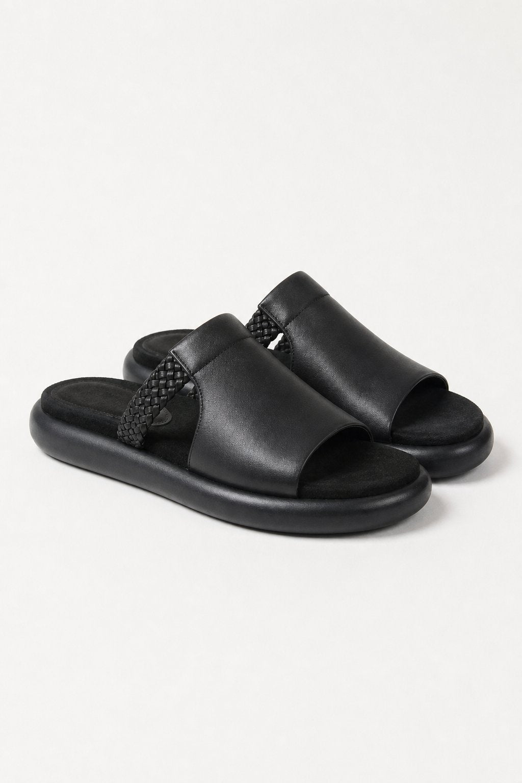 Vienna Italian Leather Flats — Black, studio product shot