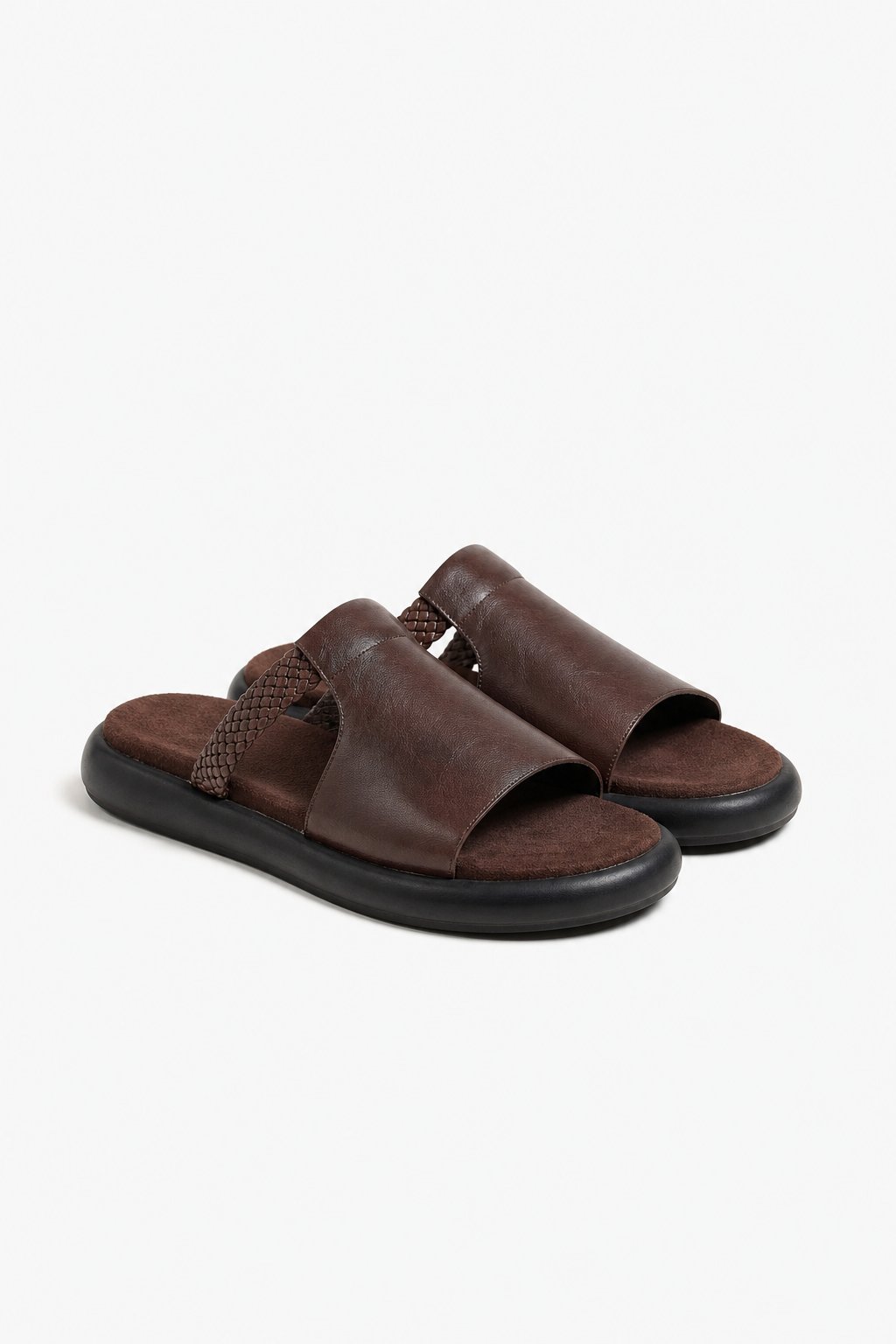 Vienna Italian Leather Flats — Brown, studio product shot