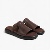 Vienna Italian Leather Flats — Brown, studio product shot