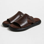 Vienna Italian Leather Flats — Brown, studio product shot