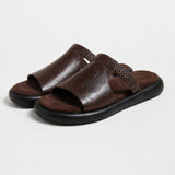 Vienna Italian Leather Flats — Brown, studio product shot