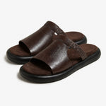 Vienna Italian Leather Flats — Brown, studio product shot