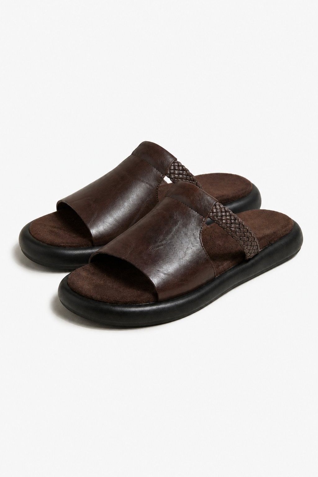 Vienna Italian Leather Flats — Brown, studio product shot