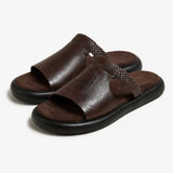 Vienna Italian Leather Flats — Brown, studio product shot
